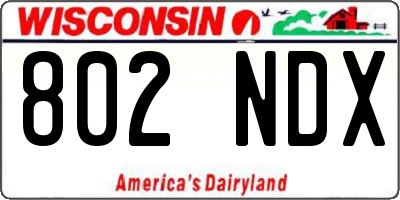 WI license plate 802NDX