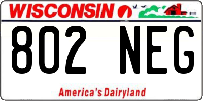 WI license plate 802NEG