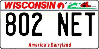 WI license plate 802NET
