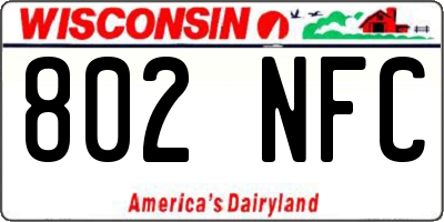 WI license plate 802NFC