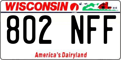 WI license plate 802NFF