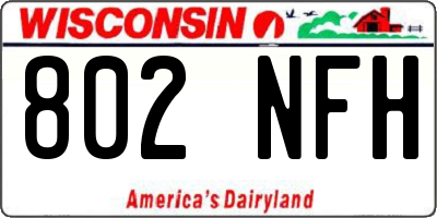 WI license plate 802NFH