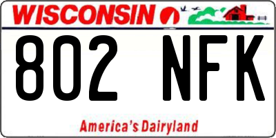 WI license plate 802NFK