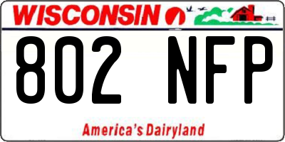 WI license plate 802NFP