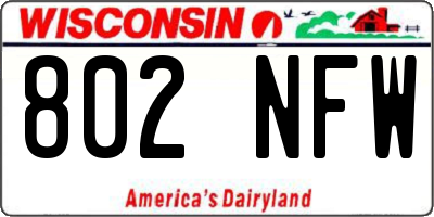 WI license plate 802NFW