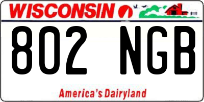 WI license plate 802NGB