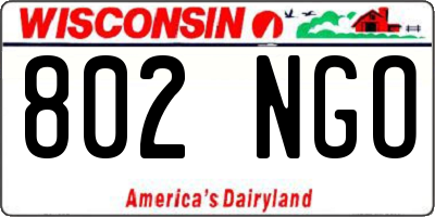 WI license plate 802NGO