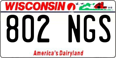 WI license plate 802NGS