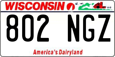 WI license plate 802NGZ