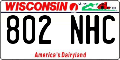 WI license plate 802NHC