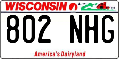WI license plate 802NHG