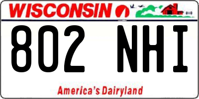 WI license plate 802NHI
