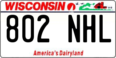 WI license plate 802NHL