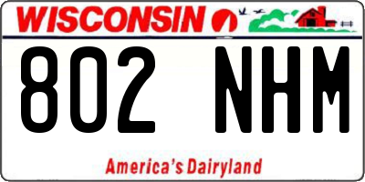 WI license plate 802NHM