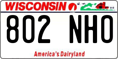 WI license plate 802NHO