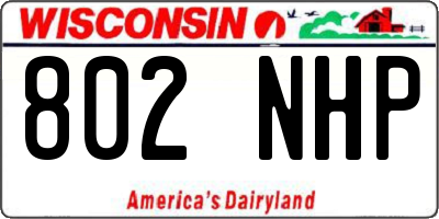WI license plate 802NHP