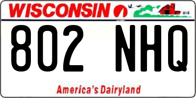 WI license plate 802NHQ