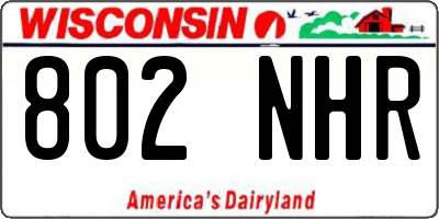 WI license plate 802NHR