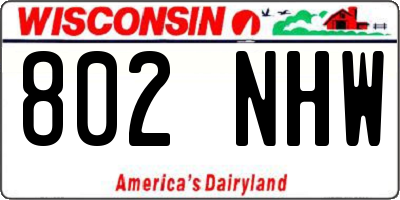 WI license plate 802NHW