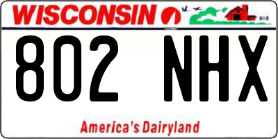 WI license plate 802NHX
