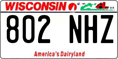 WI license plate 802NHZ