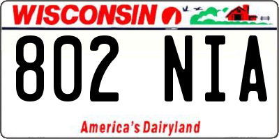 WI license plate 802NIA