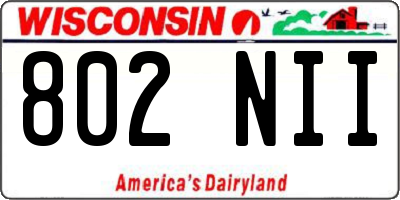 WI license plate 802NII