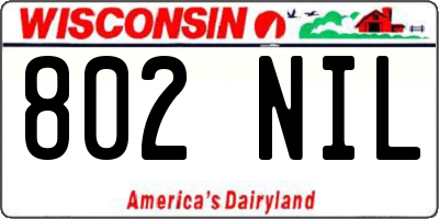 WI license plate 802NIL