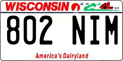 WI license plate 802NIM