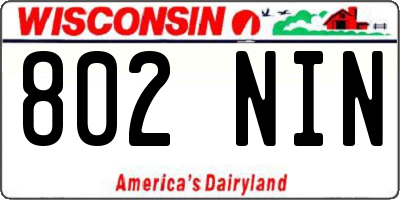 WI license plate 802NIN