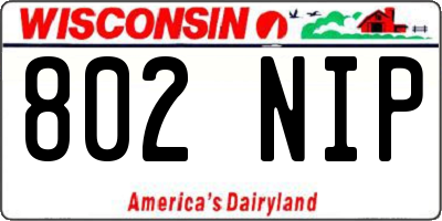 WI license plate 802NIP