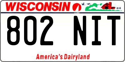 WI license plate 802NIT