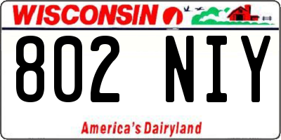 WI license plate 802NIY