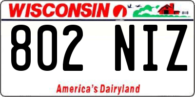 WI license plate 802NIZ