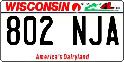 WI license plate 802NJA