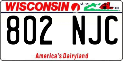 WI license plate 802NJC