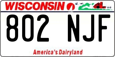 WI license plate 802NJF