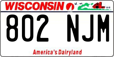 WI license plate 802NJM