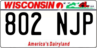 WI license plate 802NJP