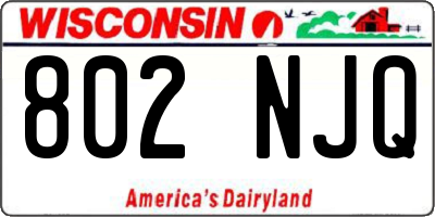 WI license plate 802NJQ