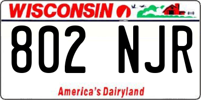 WI license plate 802NJR