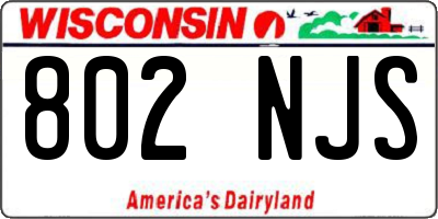 WI license plate 802NJS