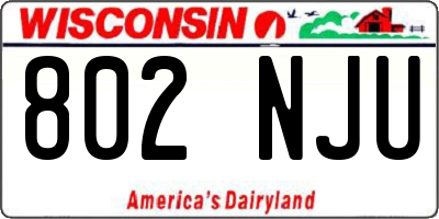 WI license plate 802NJU