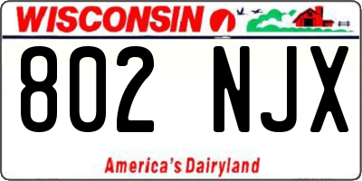 WI license plate 802NJX