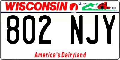 WI license plate 802NJY