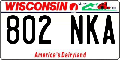 WI license plate 802NKA