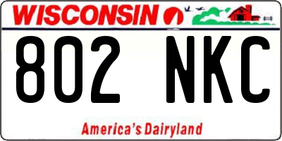 WI license plate 802NKC