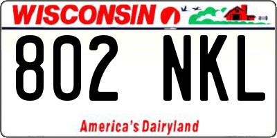 WI license plate 802NKL