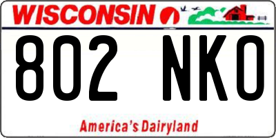WI license plate 802NKO