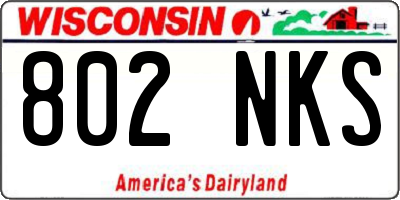 WI license plate 802NKS